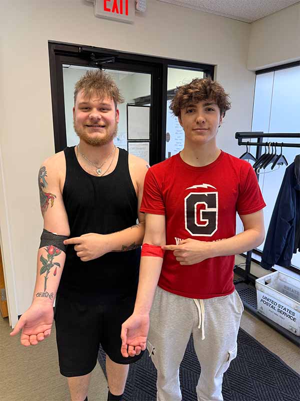 Donors seated in a row