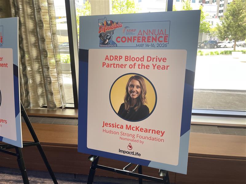 Jessica McKearney honored as ADRP Blood Drive Partner of the Year