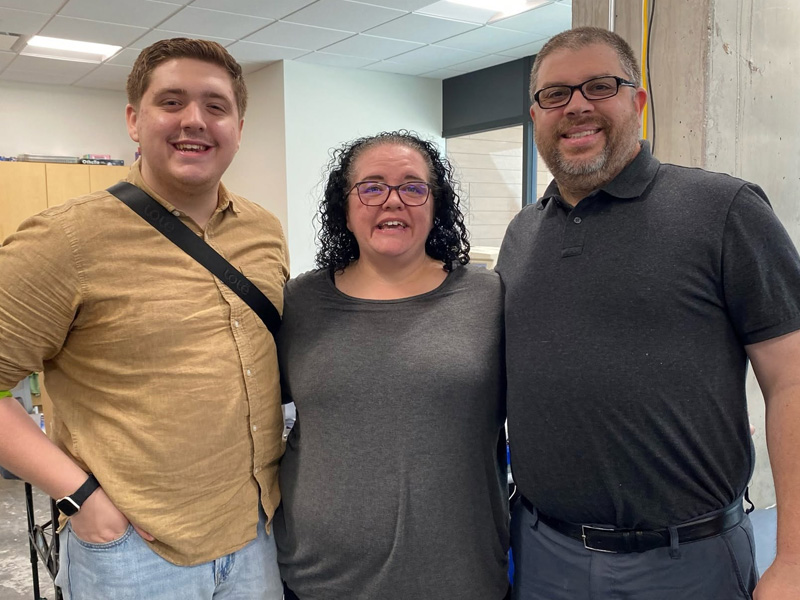 From left to right: James Cavanary, Danielle Cavanary, Blood Drive Coordinator & Corridor Associate Board Member, and Anthony Cavanary.