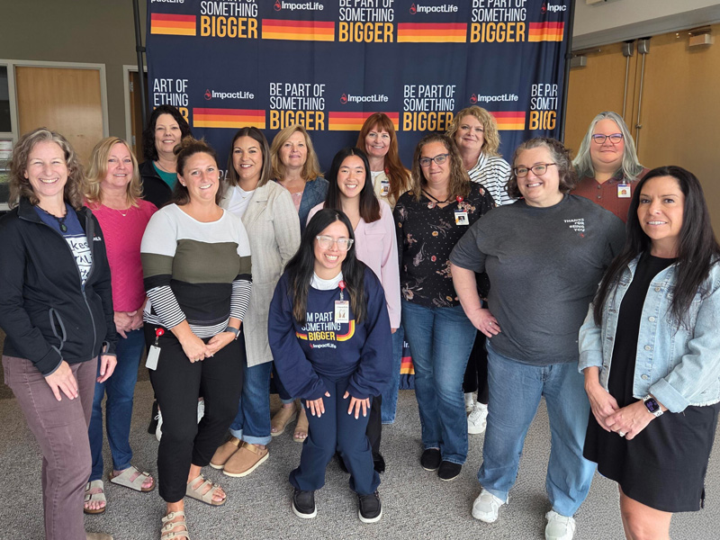 From left: Cali Milligan (Benefits Coordinator), Janel Boelens (Employee Relations Manager), Maggie Wooldridge (Talent Acquisition Manager), Ashly Hubner (Payroll Coordinator), Amber Smith (Manager, Payroll and HRIS), Tammy Lewis (Talent Acquisition Specialist), MariaElena Martinez (Employee Engagement Coordinator), Ashley Thomsen (Talent Acquisition Coordinator), Jennifer Feeney (VP, Human Resources), Katy Joyce (Employee Benefits and Leave Administration Manager), Annetta Bogner (Talent Acquisition Specialist), Laura Bewley (Volunteer Resources Coordinator), Renee Troutner (Talent Acquisition Specialist), and Leticia Nelson (Lead Volunteer Resources Coordinator).
