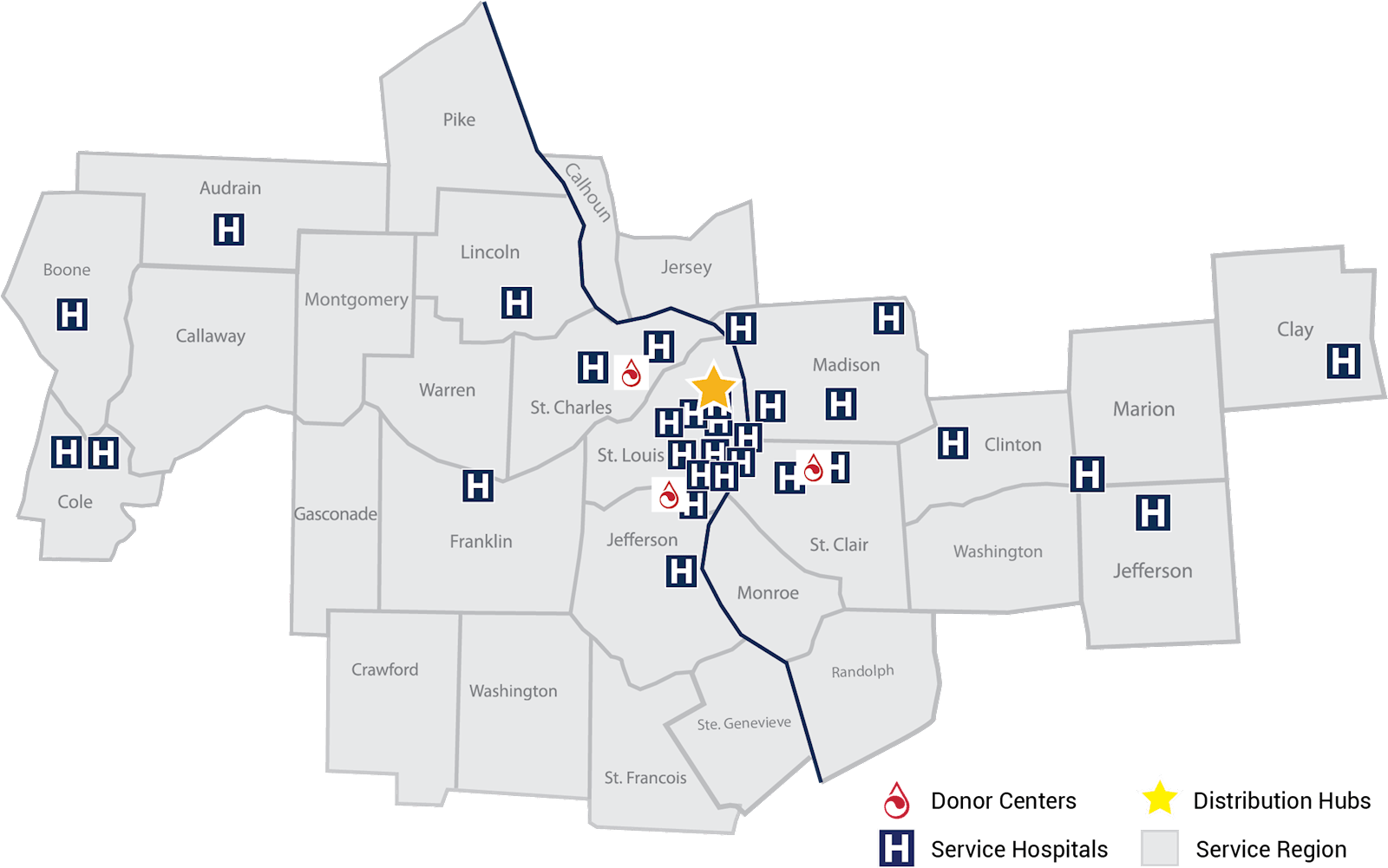 st louis service region map