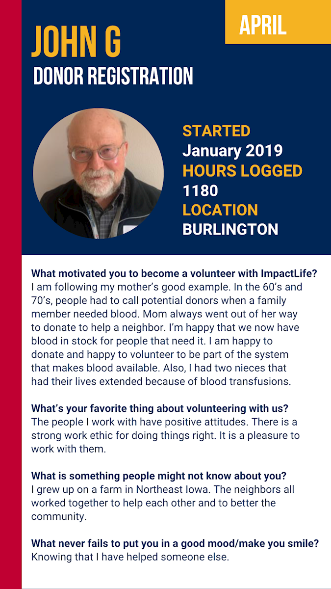 John G - Donor Registration