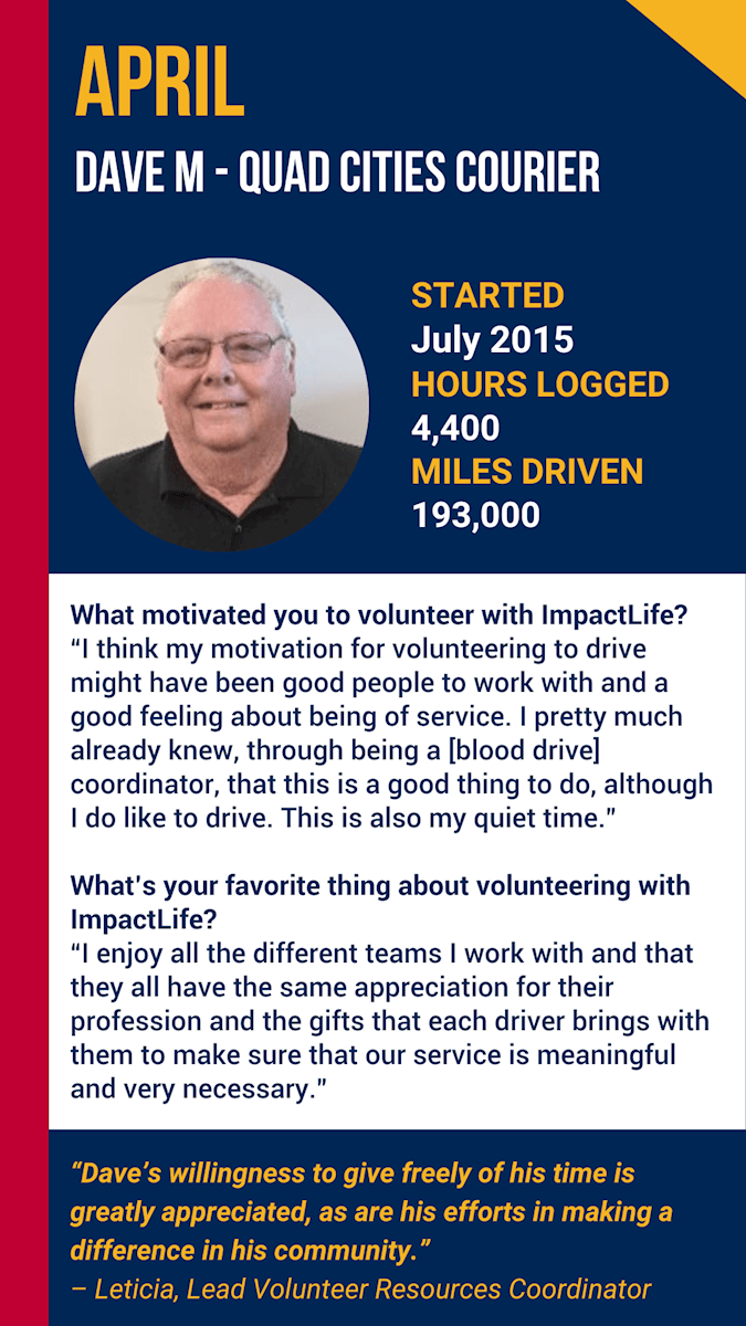 Dave M - Volunteer Courier