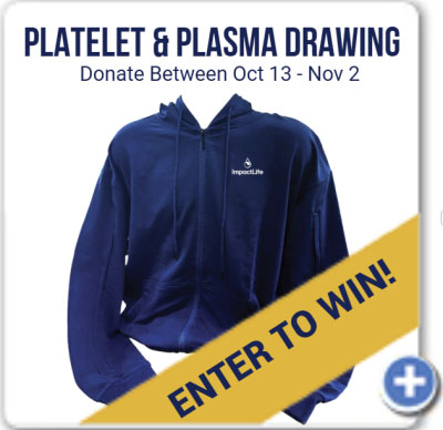 Zip-Up sweatshirt with ImpactLife logo and the words 'enter to win'