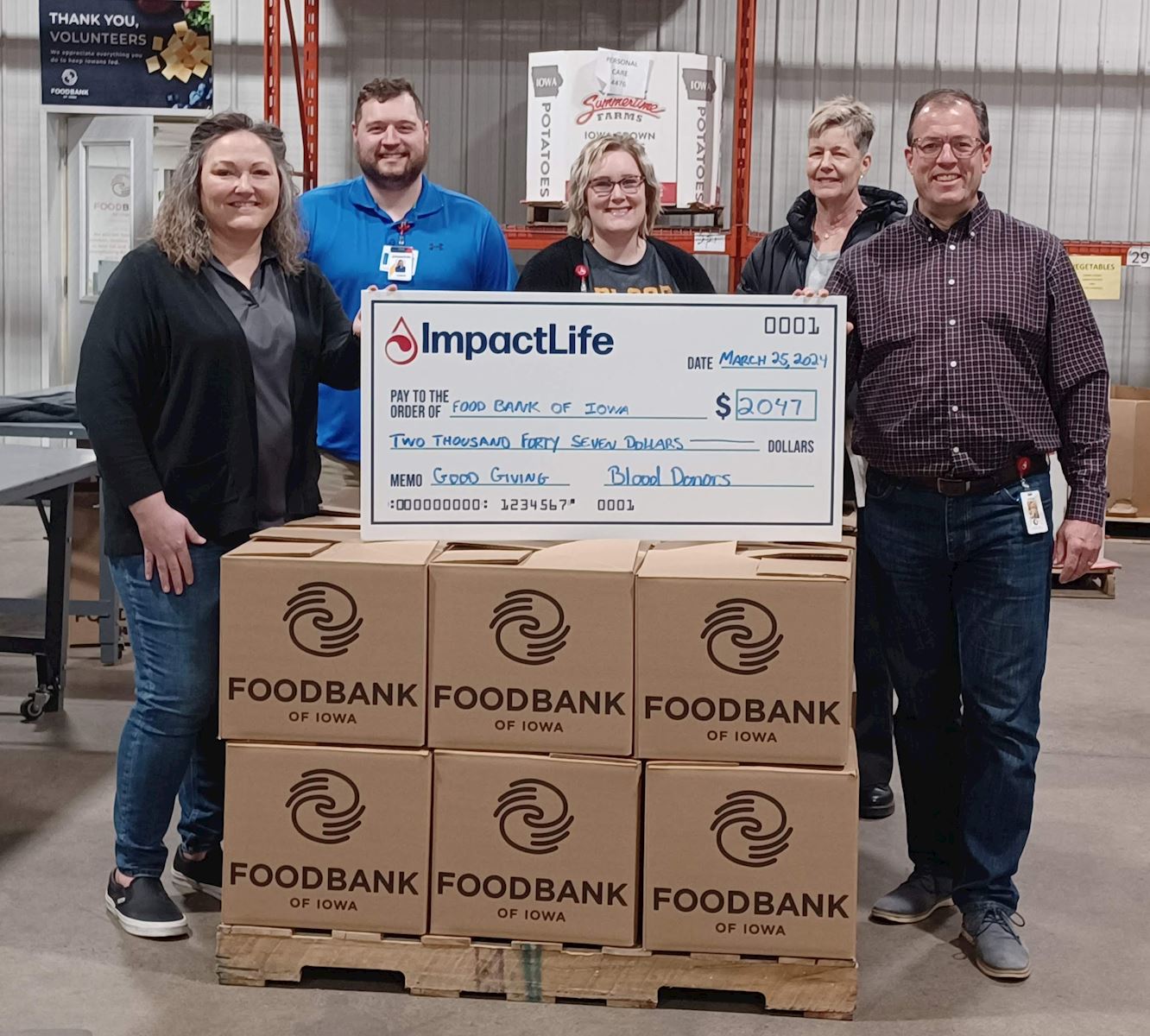 Food Bank of Iowa check presentation