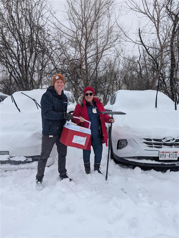 Preparing for a snowy drive