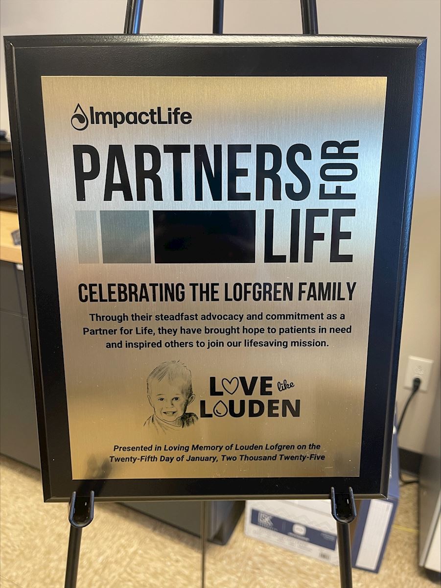 Partners for Life Plaque