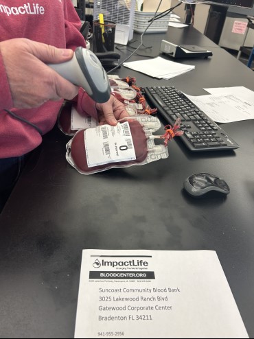 packing RBCs for Suncoast Blood Centers